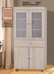 2.5FT Kitchen Cabinet Maple Color Glass Door 946 Furniutre Food Storage