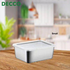 DECCO 304 Thickened Stainless Steel Small/Big Multifunctional Plate Crisper Box Storage Box with Lid- Fulfilled by DECCO SHOP