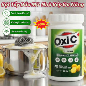 Bột Tẩy Dầu Mỡ Xoong Nồi Đa Năng Oxi C+ 500G - Làm Sạch Nhanh Sáng Bóng Như Mới