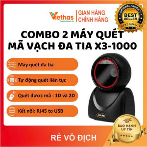 Máy Quét Mã Vạch Đa Tia 1D 2D XSCAN X3-1000 Dùng Cho Cửa Hàng Siêu Thị Shop Quần Áo Tạp Hóa