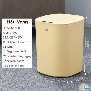 Thùng Rác Cảm Ứng Tự Động Thông Minh CCKO 14L Chống Nước Chuẩn IPX5 Nắp Mở Không Chạm Tay Ngăn Mùi Dùng Cho Nhà Bếp Phòng Tắm Cao Cấp