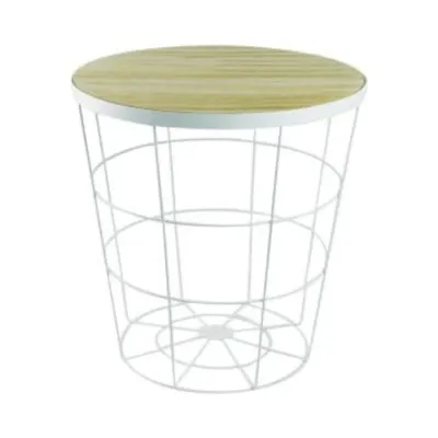 Meja Topaz Meja Bulat Besi Kayu Minimalis Furnishing