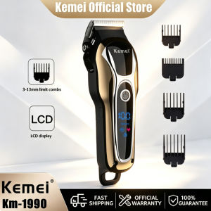 Kemei Km-1990 Razor for Haircut on Sale Original Set Razor for Pets Dog Clipper Heavy Duty Kemei Cordless Clipper Shaver for Men Rechargeable Epilator