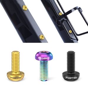PLLEWY 2PCS Titanium Bike Fixing Screws M5x12mm Multicolor Water Holder Screws High Quality with Gasket Install Screws Air Pump Holder