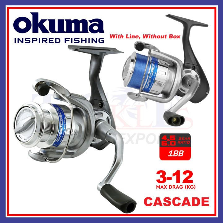 Okuma Spinning Fishing Reel Cascade Mesin Pancing With/ Without