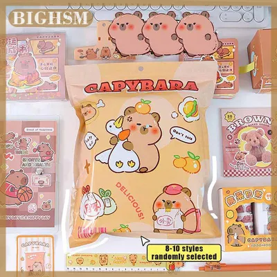 BIGHSM 1 bộ phim hoạt hình kawaii capybara văn phòng phẩm Túi mù dễ thương capybara văn phòng phẩm thiết lập sáng tạo may mắn bất ngờ Hộp sinh viên Quà Tặng