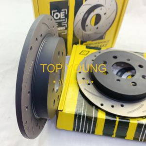 HONDA JAZZ TFO (2009-2014) FRONT (DEPAN) & REAR (BELAKANG) DISC ROTOR AND BRAKE PAD SPORT SLOTTED & DRILLED ANTI RUSTING ILLUSION