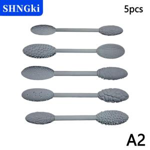 [COD] 🔥🔥🔥SHNGki Kết cấu công cụ Bộ cho nghệ thuật đất sét hình bầu dục Đất Sét mô hình mô hình con lăn kit đất sét kết cấu cán Emboss kẻ sọc tay con lăn mô hình gậy cho tự làm thủ công (đầu đơn đôi đầu)