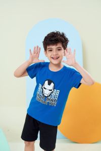 (14-40kg) Bộ thun Spiderman bộ đồ siêu siêu anh hùng Marvel cho bé trai Rabity bộ quần áo mặc nhà thoải mái 5693