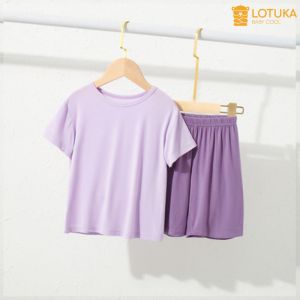 [Vải Thun] Quần áo Bé Trai Bé Gái LOTUKA dễ thương Bộ cộc tay cho bé mặc nhà Bộ quần áo trẻ em mùa hè 4-18kg