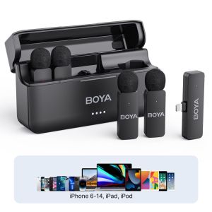BOYA BY-V4U Wireless Lavalier  Microphone for iPhone Android Phone PC TikTok  YouTube Video Recording Vlog Live Streaming Interview
