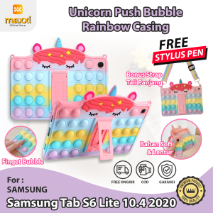 Samsung Tab S6 Lite 10.4 inch 2020 P615 Softcase Unicorn Bubble Case Casing Kid Lucu Standing