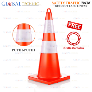Safety Traffic Cone 70CM / Kerucut Lalu Lintas Rubber