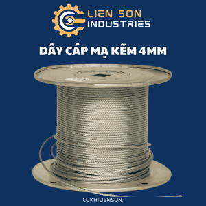 Dây cáp mạ kẽm phi 4mm BÁN THEO TỪNG MÉT dùng để làm dây phơi đồ cáp kéo màn bạt che nắng - Cơ Khí Liên Sơn