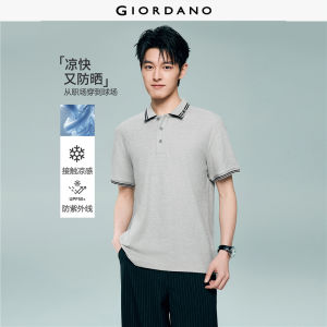 GIORDANO Men Polo Shirt Cool-Tech Knit Embroidered Short-Sleeve UV-Protection Regular-Fit Slight Stretch Polo Shirt 13016331