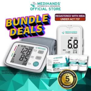 Ready Stock Medihands MDH-A12 Bundle & Blood Glucose Monitor Home Measuring Set
