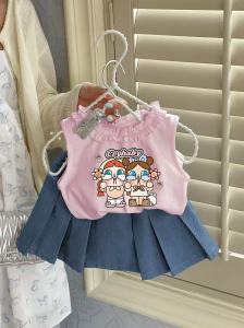 พร้อมส่ง ผ81-ผ82 4306 ชุดเด็กเซทโคเรีย (กระโปรงไม่ใช่ผ้ายีนส์ค่ะ)