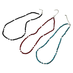 สร้อยคออัญมณีธรรมชาติที่สง่างามสำหรับผู้หญิงสร้อยคอสร้อยคอเทอร์ควอยส์/ลูกปัดนิลปรับความยาวได้เครื่องประดับโซ่กระดูกไหปลาร้า