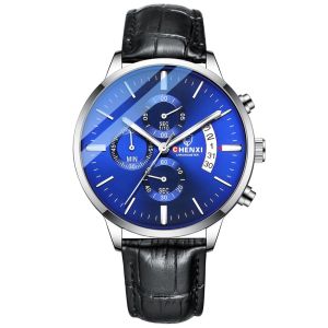 CHENXI Luxury Men Watches Fashion Blue Stainless Steel Sport Waterproof Watch Men Military Chronograph Wristwatch