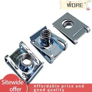 WORE 10ชิ้น M4 M5 M6 M8สปริงรถยนต์เหล็กชนิด U คลิปกับเกลียว8mm 5mm 6mm 4mm