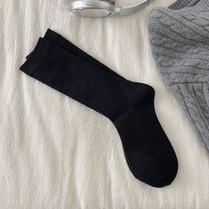 5Pairs Retro Women Cotton Socks Autumn Winter Knitting Ancora Red Long Pile Socks Korean Japanese Student Girls Breathable Comfy Crew Socks Mid-tube Socks
