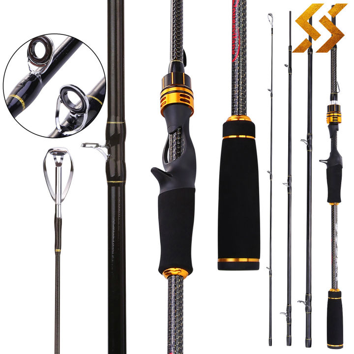 Sougayilang Portable 6 Section Fishing Rod Reel Set M Power Carbon F