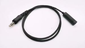 7.1 7.0 U-174/U U-92A/U Headset Extended Extension Cable Helicopter Headphone Extender Connector Straight Corder for Standard Civilian Radio Mono U-174/U Plug(Civilian WiringBlackWired)