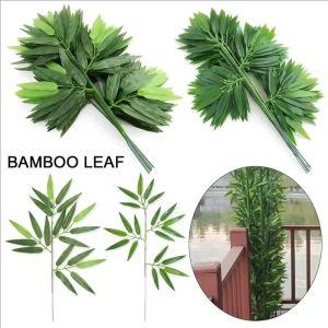 20/10pcs Artificial Bamboo Leaves / Green Plants Bamboo Leaves Decoration / Silk Cloth Plastic Bamboo Branches / Garden Wall  Home Wedding Party Decor