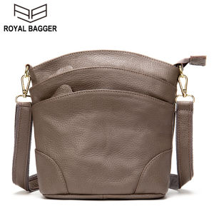 Royal Bagger Shoulder Sling Bag For Women Girls Genuine Cow Leather Casual Fashion Small Bags Casual Handbag