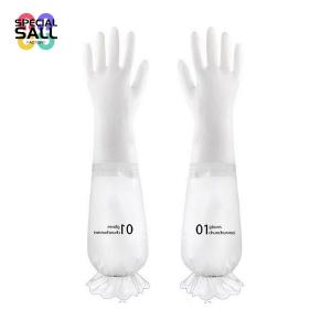 Transparent Long Sleeved Gloves Durable Dishwashing Hand Gloves for Women&man Waterproof Oil-proof Thick Housework Cleaning Glove Washing Clothes Tools