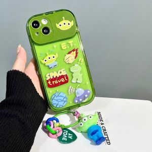 DEAMOR Case iPhone  X XS XR 11 11 Pro Max 12 12 Pro 13 13 Pro Casing Cartoon Disney Lotso Alien Mirror Stand Charm