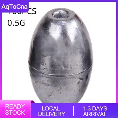 【AqToCna】 100pcs Olive Shape Fishing Lead Weight Sinker Fall Additional Weight Sinker Fish Tackle Accessories