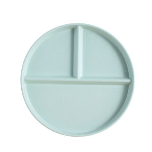 Three-compartment Divided Wheat Straw Table Plate Creative Dining Plate Household Tableware Reusable Plate 