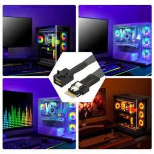 Advanced PCIE4.0 SlimlineSAS SFF8654 4i 38P to MiniSAS SFF8643 Cable for Workstations Servers DC300v /0.1Second