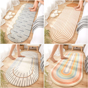 Nordic Style Floor Mat Thickened Fleece Carpet Bedroom Bedside Blanket Home Floor Decoration Living Room Carpet Area Rug Door Mat Non-Slip Rug Foot Pad Tatami Mat
