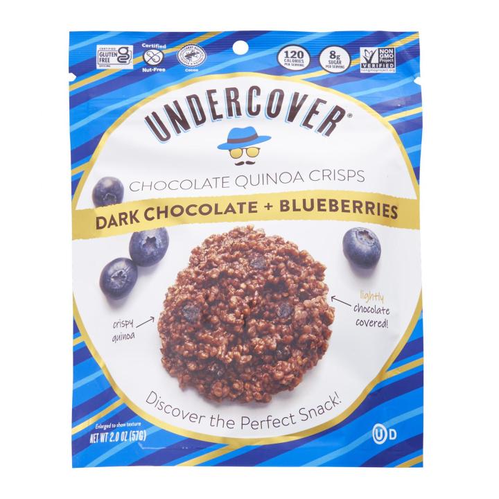 UnderCover Chocolate Quinoa Crisps Dark Chocolate Plus Blueberries