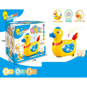 Mainan Anak Bebek Bertelur Bisa Berjalan Bump And Go Musik dan Lampu Mainan Bebek Lucu