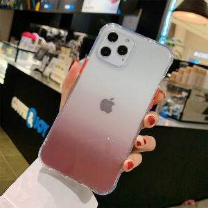 Rainbow Gradient Colorful Transparent PC+TPU iPhone Case for iPhone 14 13 12 Pro ProMax 11 11ProMax X XS XR XSmax 7 8 7Plus 8Plus SE 2020 iPhone Casing Cover [cchoice]