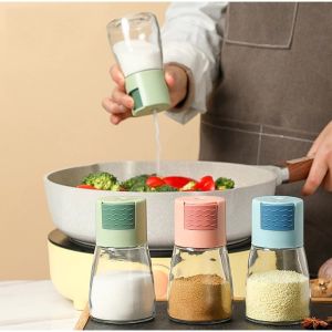 Plastic Seasoning Bottle Press Type Quantitative Seasoning Jar Kitchen Sealed Seasoning Box