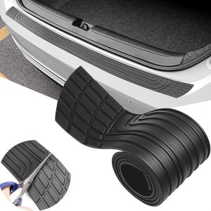 Car Rear Bumper Protector 41 x 3.4 inch Trimmable Anti-Scratch Rubber Rear Bumper Guard Universal Non-Slip Trunk Exterior Accessories for SUV & Truck
