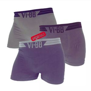3Pcs Boxer Celana Dalam Pria Premium Vi&BB CD Boxer Tanpa Jahitan Motif Logo-Aurora Store
