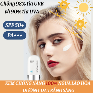 Kem chống nắng trắng da chống nước bảo vệ da với SPF 35/50+ PA++++ giúp da sáng rạng rỡ