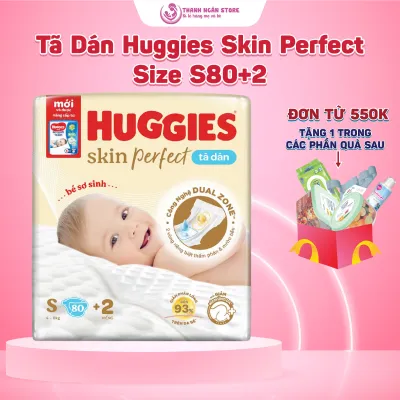 Tã Dán HUGGIES Skin Perfect Size S80+2 Miếng Cho Bé Từ 4 Kg Đến Dưới 8 Kg - Thanh Ngân Store