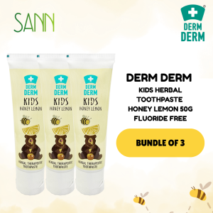 Derm Derm Kids Honey Lemon Herbal Toothpaste 50g / Bundle of 2 / Bundle of 3