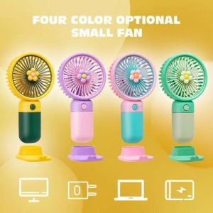 Kipas Angin Mini Genggam Bentuk Bunga Rechargeable USB Kipas Angin Mini Cute Karakter Portable Cute Mini Handheld Fan