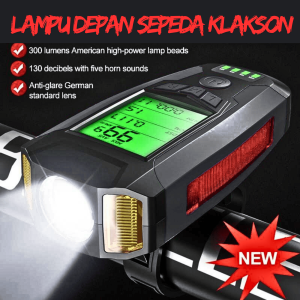 COD PAKET LENGKAP ANLOOK Lampu Depan Sepeda PLus Klakson Speedometer LED XPG COB 300 Lumens - AS0808