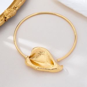 SIXIS Hoa 3D Vòng cổ choker mở Quá phóng đại Màu vàng Vòng cổ choker nổi bật Thời trang Thiết kế hoa xếp ly Vòng cổ hoa Calla Phụ nữ