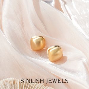 SINLISH Korean Trendy Earrings 14K Gold Vermeil on 925 Silver Elegant Jewelry for Women