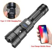 Super Bright Zoom Led Flashlight Rechargeabl Waterproof Outdoor Heavy Duty Rechargeable Flashlight