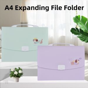 LANCE 13 Pockets Expanding File Folder a4 Size Large Capacity Paper Document Storage Holder Practical with Handle Portable Organ Bag School Supplies